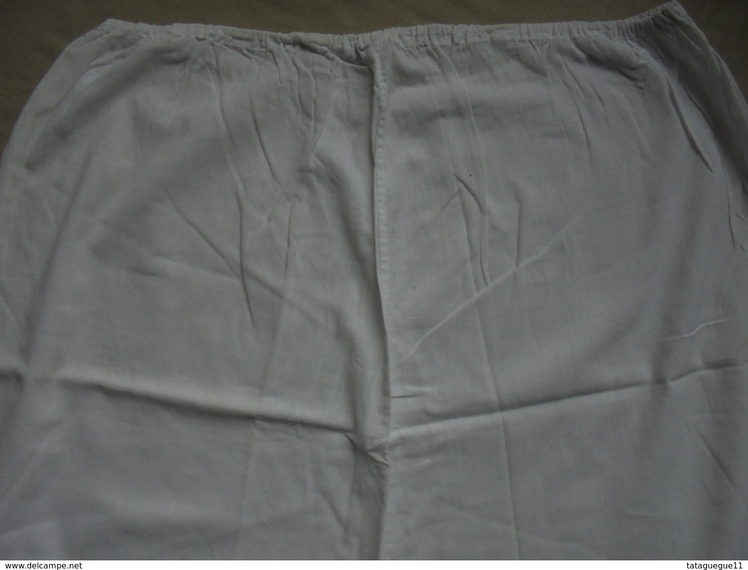 Ancien - Grande culotte en coton blanc avec dentelle Années 40