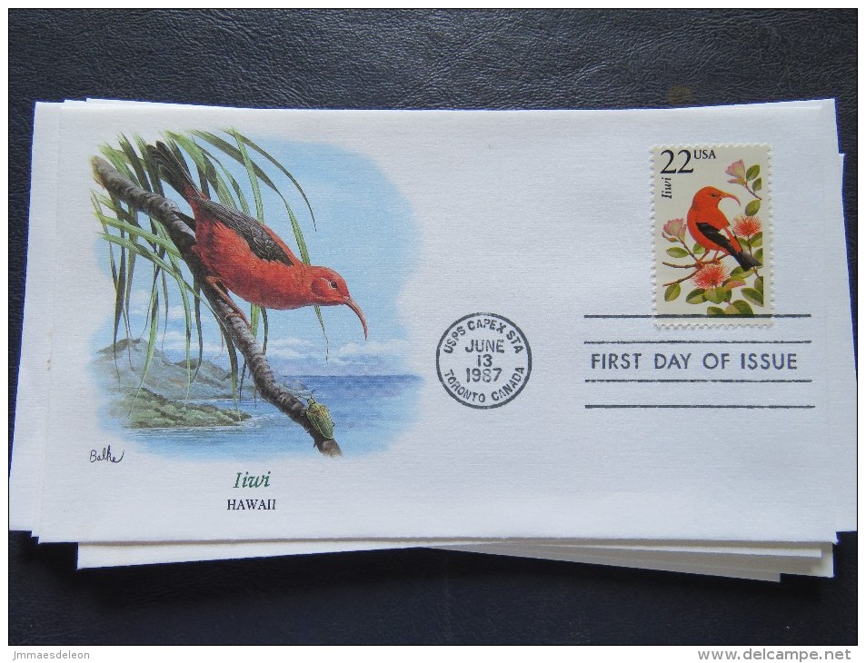 USA 1987 American Wildlife. 10 Illustrated FDC Cover. Birds - Andere & Zonder Classificatie