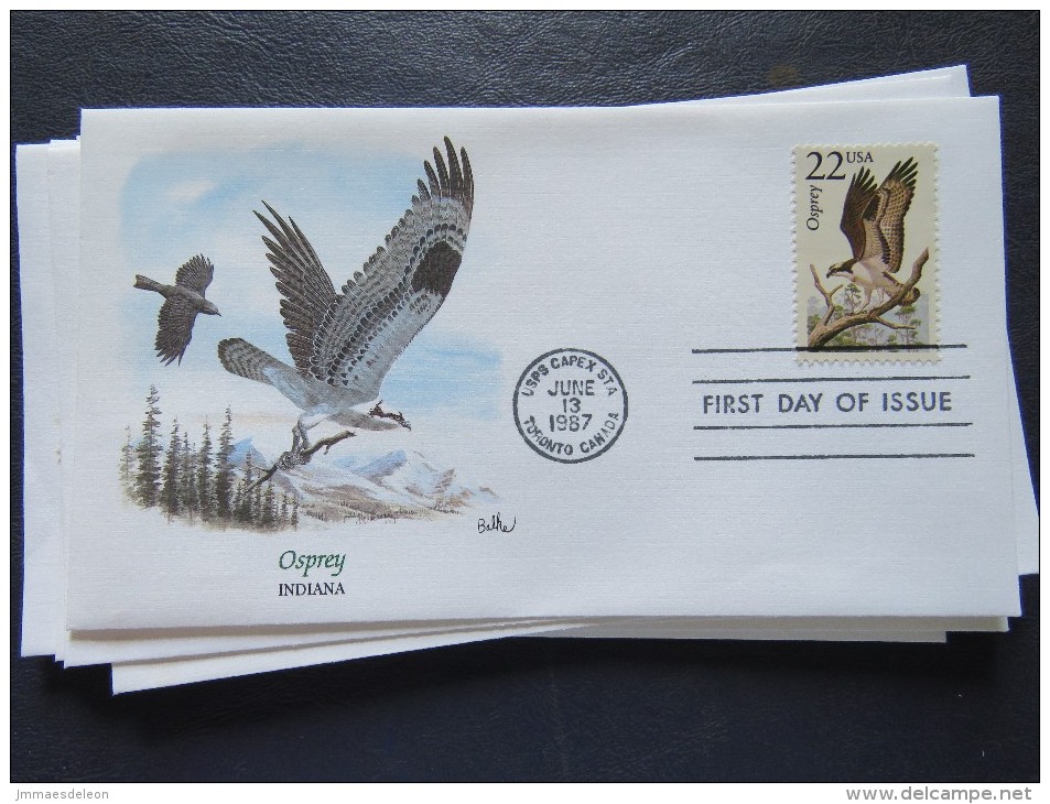 USA 1987 American Wildlife. 10 Illustrated FDC Cover. Birds - Andere & Zonder Classificatie