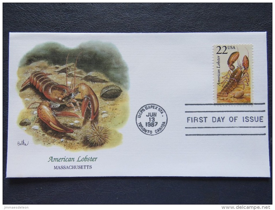 USA 1987 American Wildlife. Illustrated FDC Cover. Lobster. - Andere & Zonder Classificatie