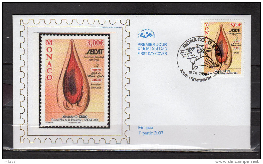 (Faciale 3.00 €) " GRAND PRIX DE LA PHILATELIE ASCAT 2006 " Sur Env. 1er Jour En Soie De 2006 N°YT 2580. Parf. état. FDC - FDC