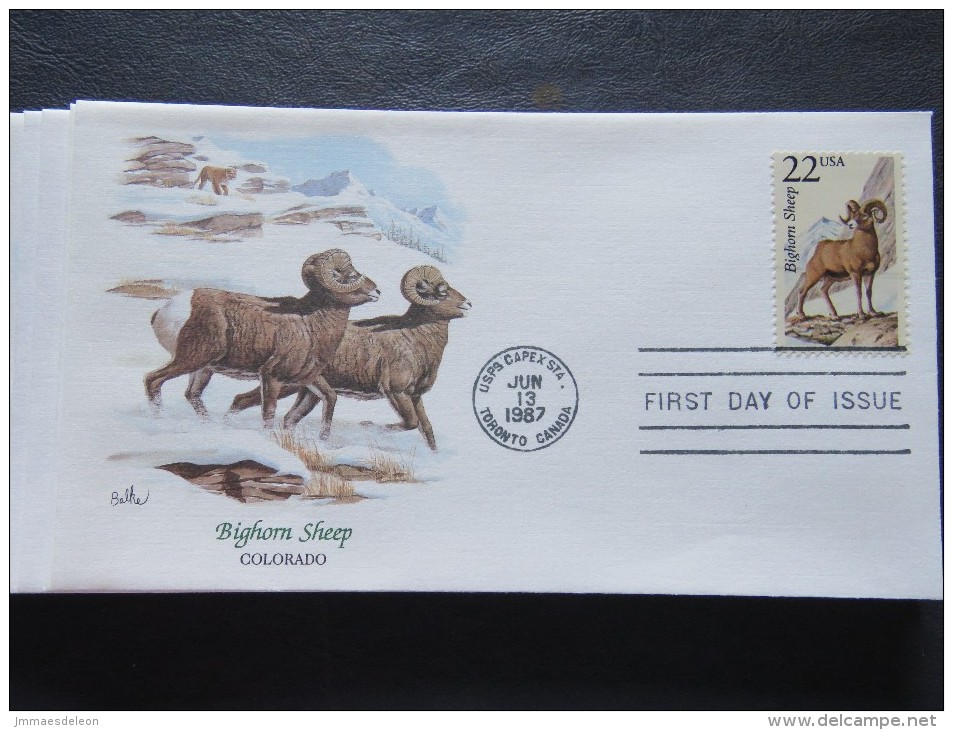 USA 1987 American Wildlife. 50 Illustrated FDC Cover. - Andere & Zonder Classificatie