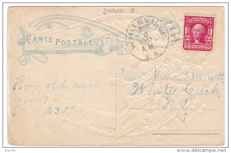 Whiteville Louisiana St. Landry Parish Doane Post Office Cancel Postmark On 1900s Vintage Postcard - Storia Postale