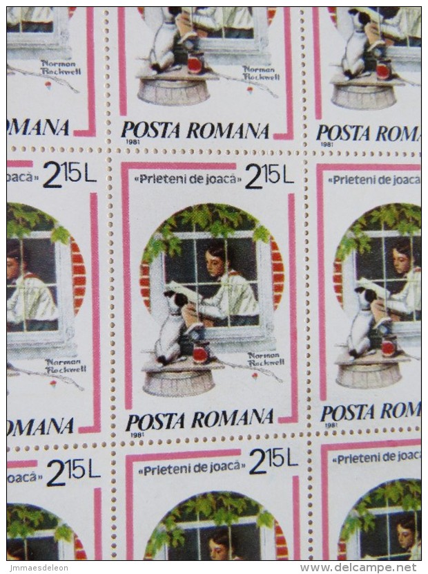 Romania 1981 Norman Rockwell Artist. MINT FULL SHEETS. - Unused Stamps