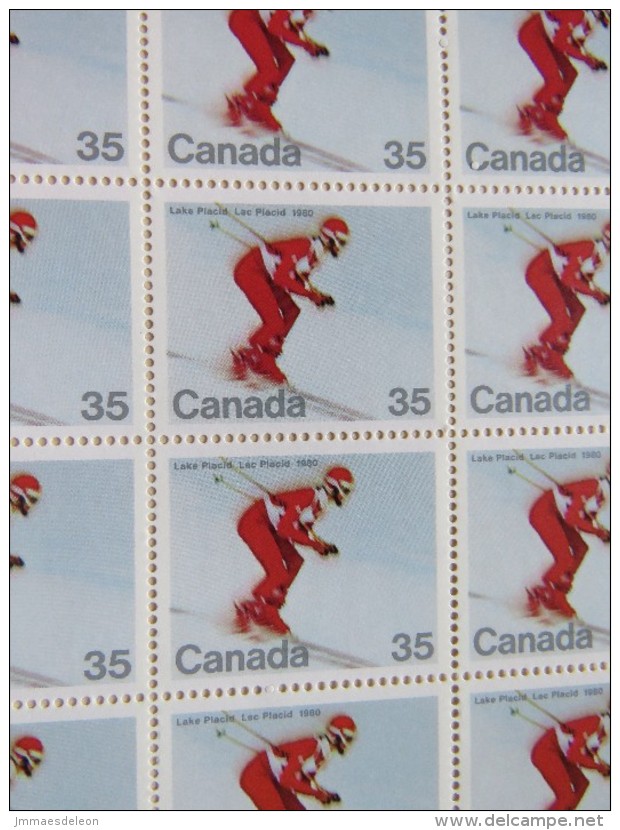 Canada 1980 Full Plate Mint - Olympics Lake Placid - Ski - Unused Stamps