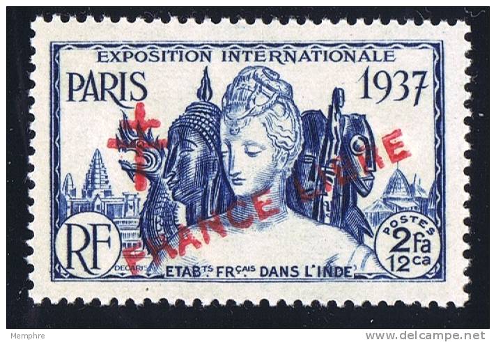 INDE ßurcharge »Croix De Lorraine Et FRANCE LIBRE»  Maury  223 II ** Signé - Unused Stamps