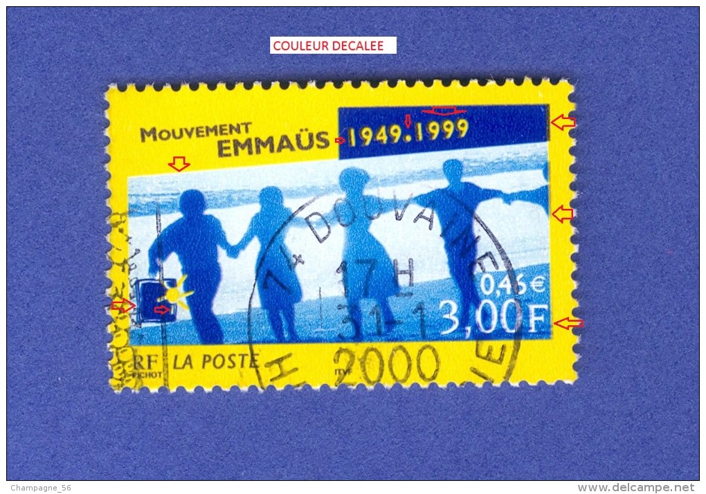 * 1999  N°  3282  MOUVEMENT EMMAÜS 31 . 1 . 2000  OBLITÉRÉ - Used Stamps