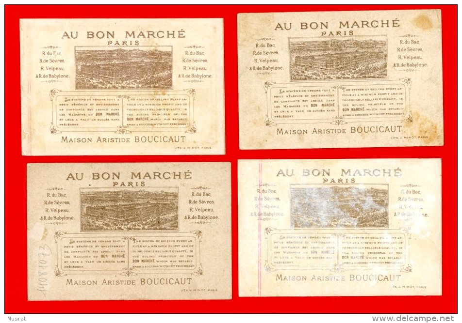 Au Bon Marché, Série Complète 6 Chromos Lith. Vallet Minot VM-24 Danses En Tenue De Soirée - Au Bon Marché