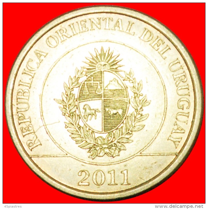 § SPAIN: URUGUAY &#9733; 2 PESOS 2011! LOW START &#9733; NO RESERVE! - Uruguay