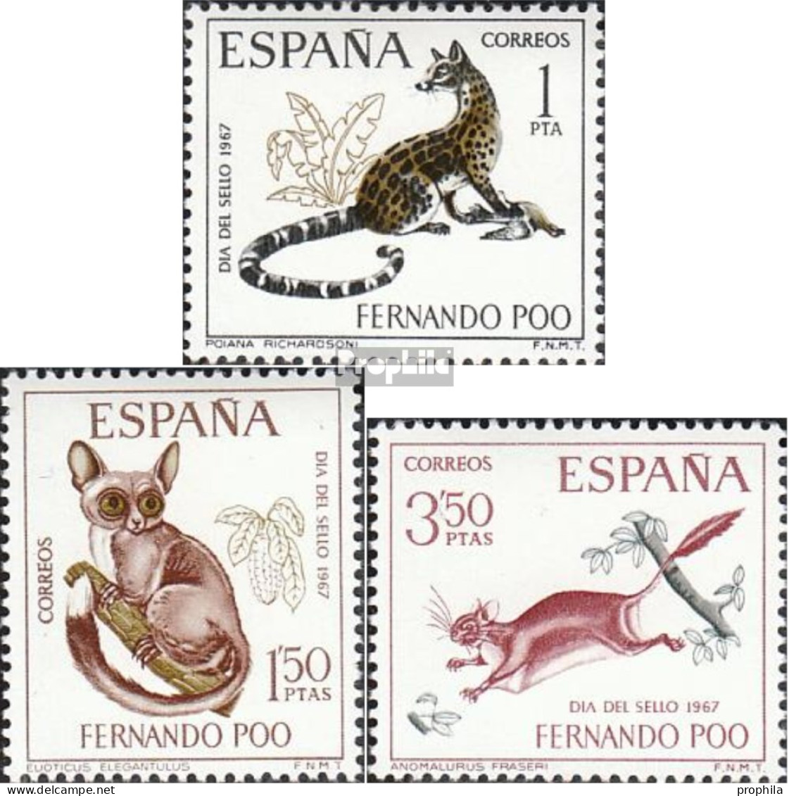 Fernando Poo 255-257 (kompl.Ausg.) Postfrisch 1967 Tag Der Briefmarke - Fernando Po
