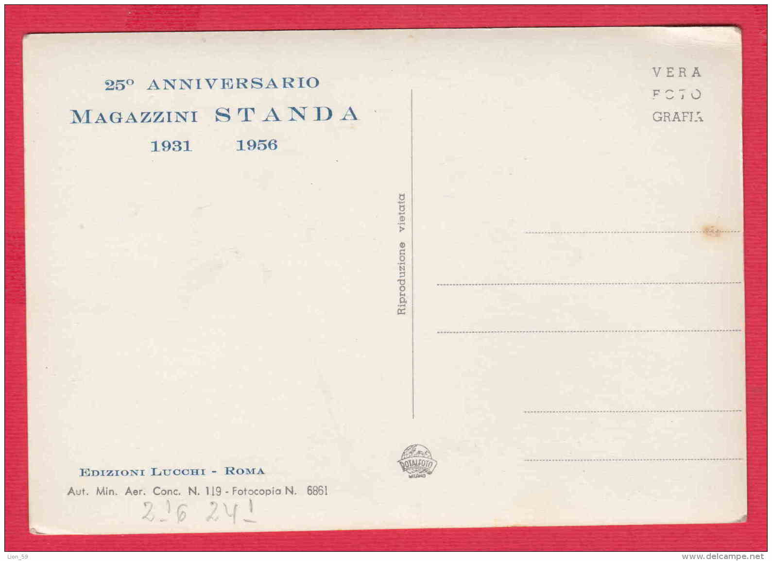 216241  / Roma ( Rome ) - E.U.R. VISTA DALL'ALTO , AIR PHOTO , 25 ANNIVERSARIO MAGAZZINI STANDA 1931 - 1956 , Italia - Other & Unclassified