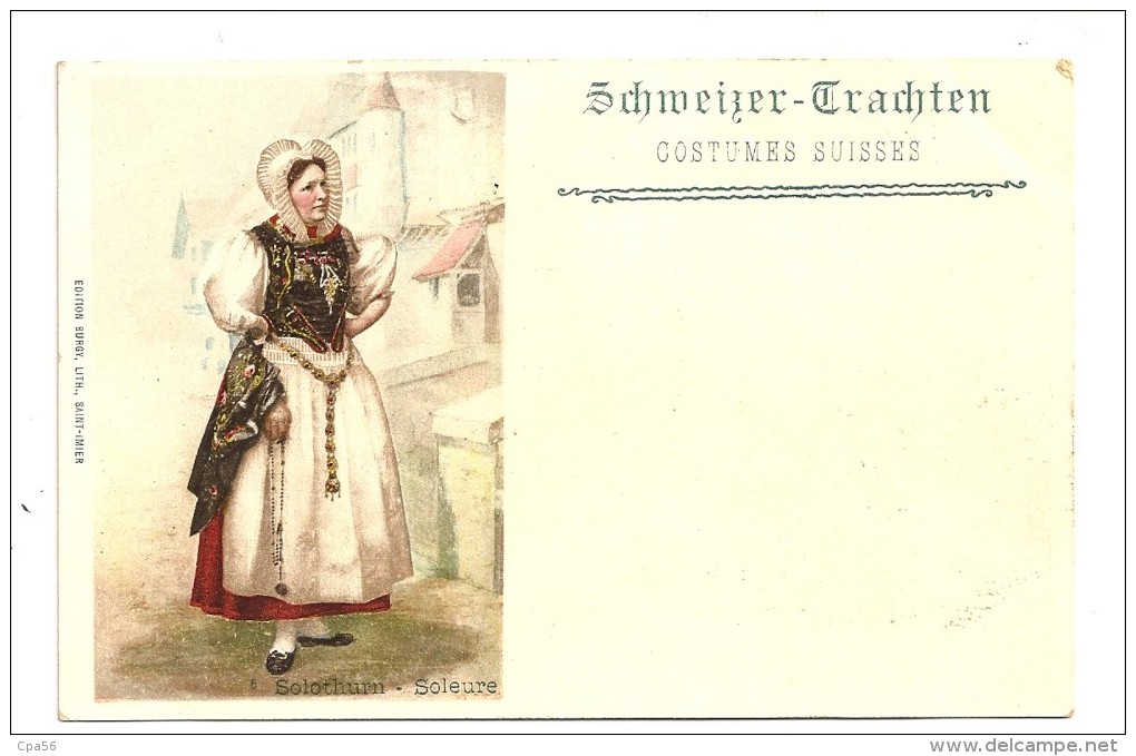 COSTUME CANTON De SOLEURE - N°5 Série BURGY - Schweister Trachten - VENTE DIRECTE X - Soleure