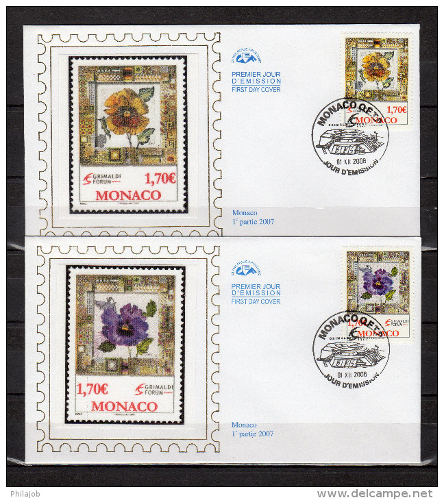 Faciale = 3.40 €. 2 Env. 1er Jour En Soie De 2006 " SUNRISE ET SUNSET, MOSAÏQUES De NALL " N°YT 2575 76. Parf. état FDC - FDC