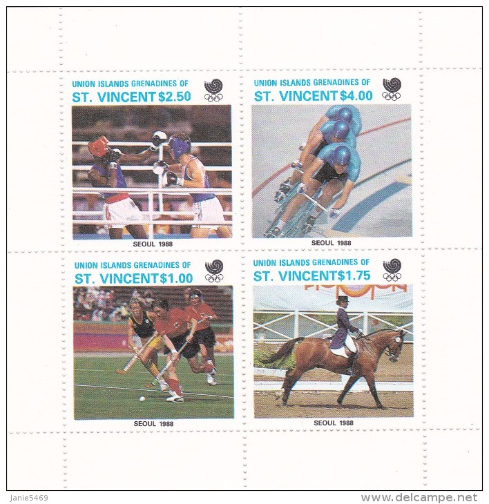 1988 Seoul St. Vincent Grenadines Miniature Sheet MNH - Ete 1988: Séoul