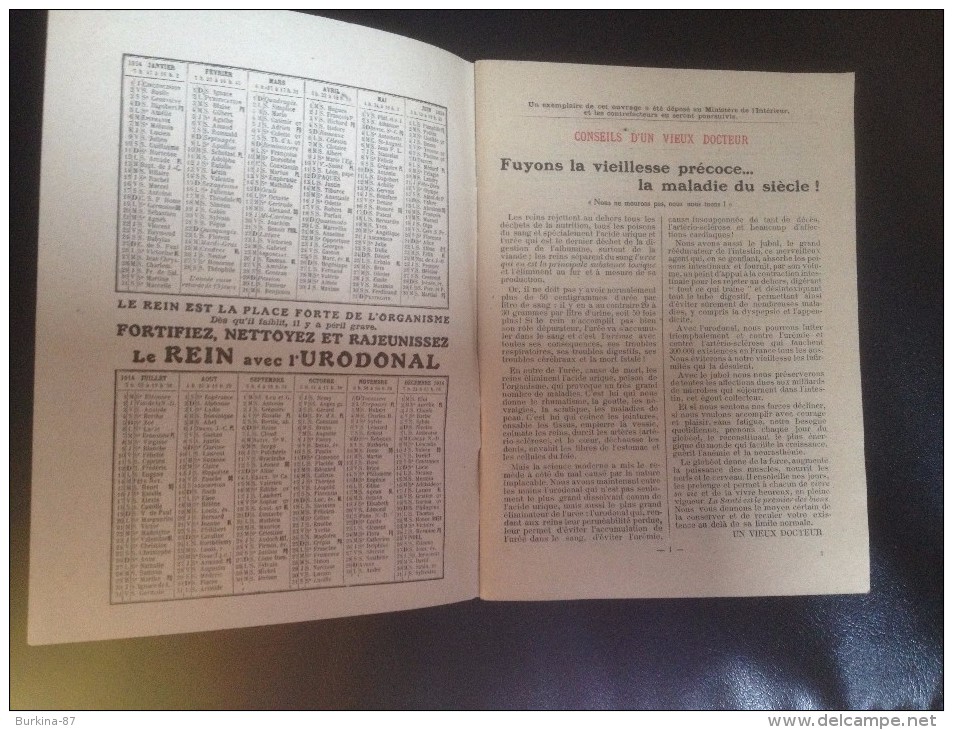 ALMANACH De L'URODONAL, 1914 - Petit Format : 1901-20