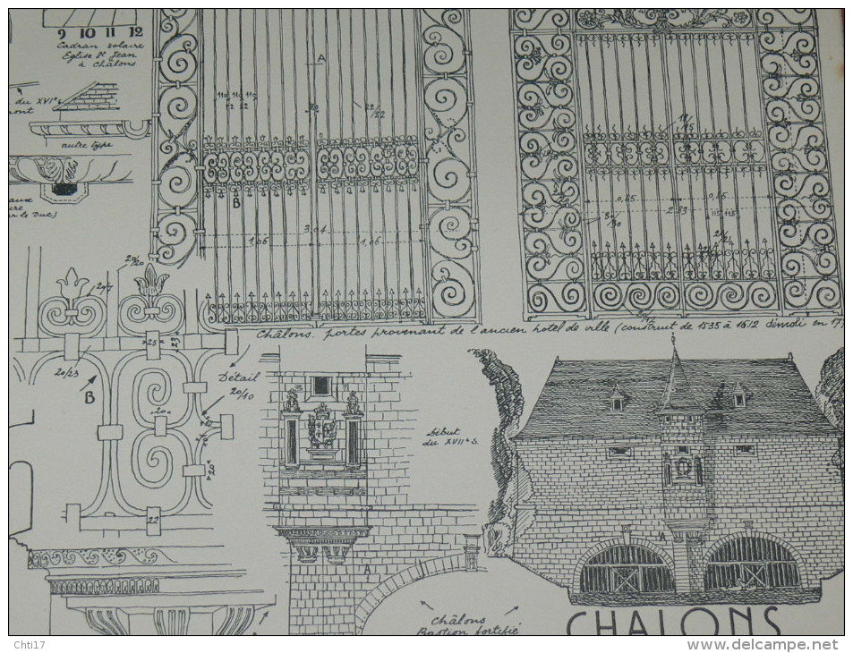 CHALONS  / CHAUMONT SUR MARNE ARCHITECTURE/ 1CROQUIS LAPRADE DE 1940 / CHATEAU DU MARCHE / MAISON XVI   31X24 CM - Architecture