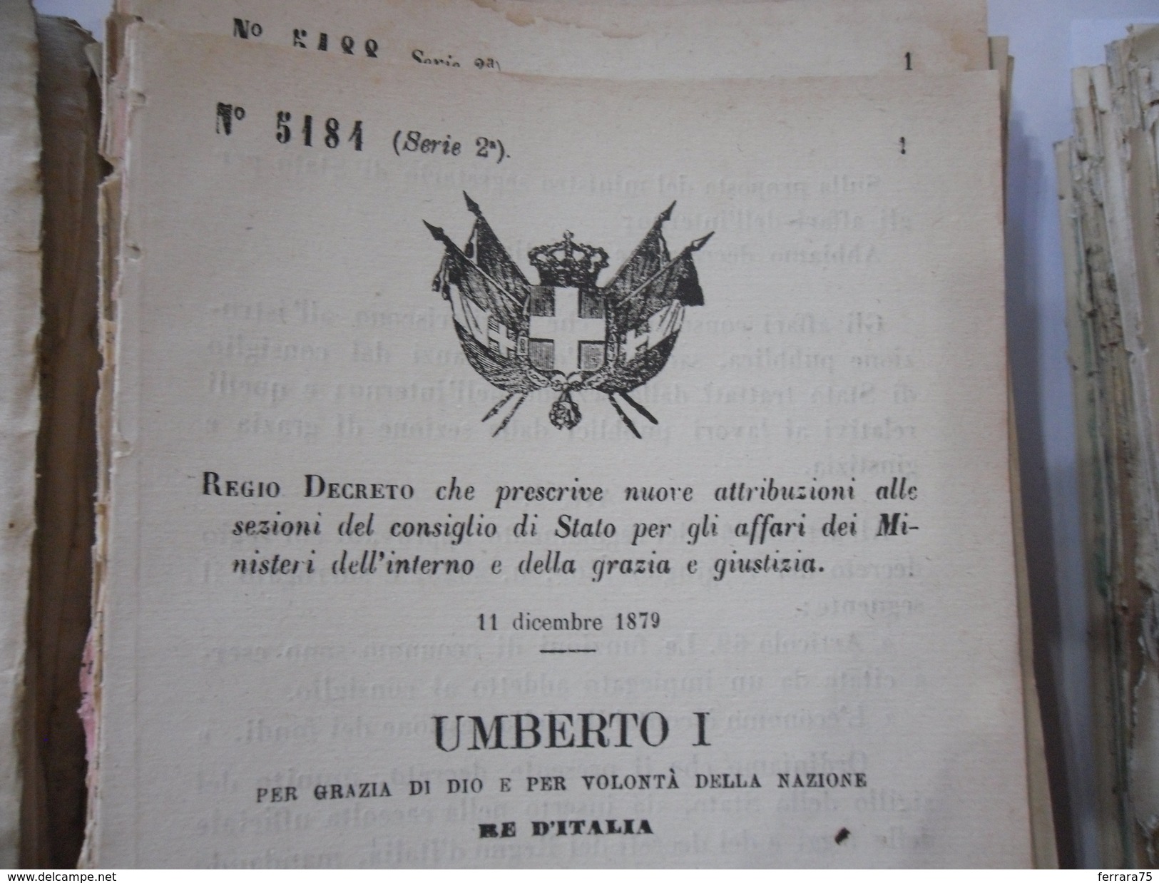 LOTTO REGI  DECRETI N.50 Pz. UMBERTO I-VITTORIO EMANUELE II-ROYAL DOCUMENTS - Décrets & Lois