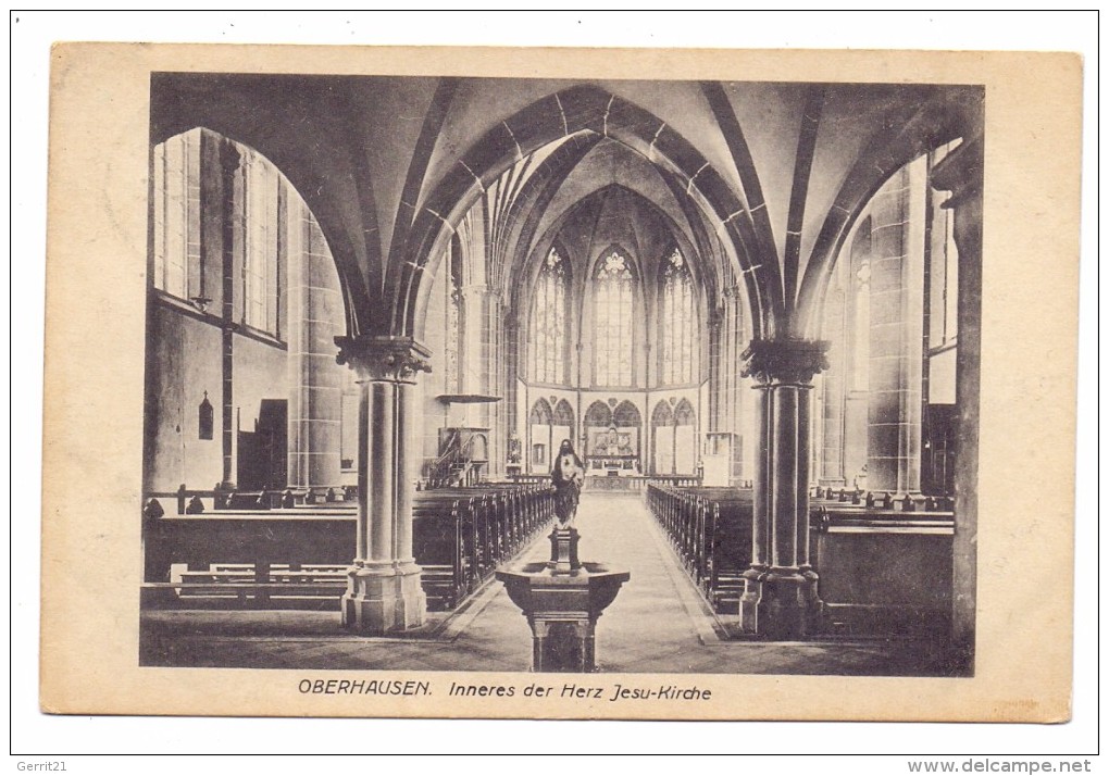 4200 OBERHAUSEN, Herz - Jesu - Kirche, Innenansicht, 1921 - Oberhausen