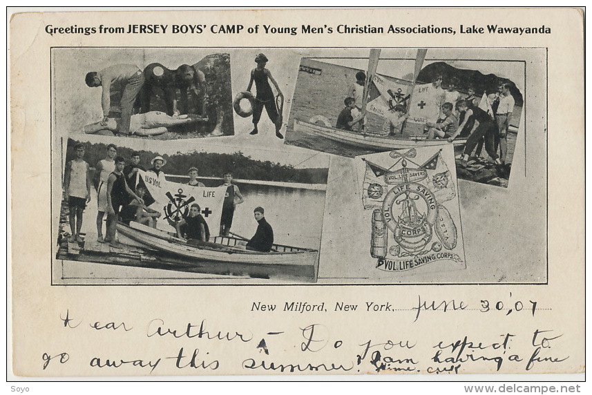 Jersey Boy's Camp YMCA Lake Wawayanda New Jersay Used 1907 Newark To East Orange - Scoutisme