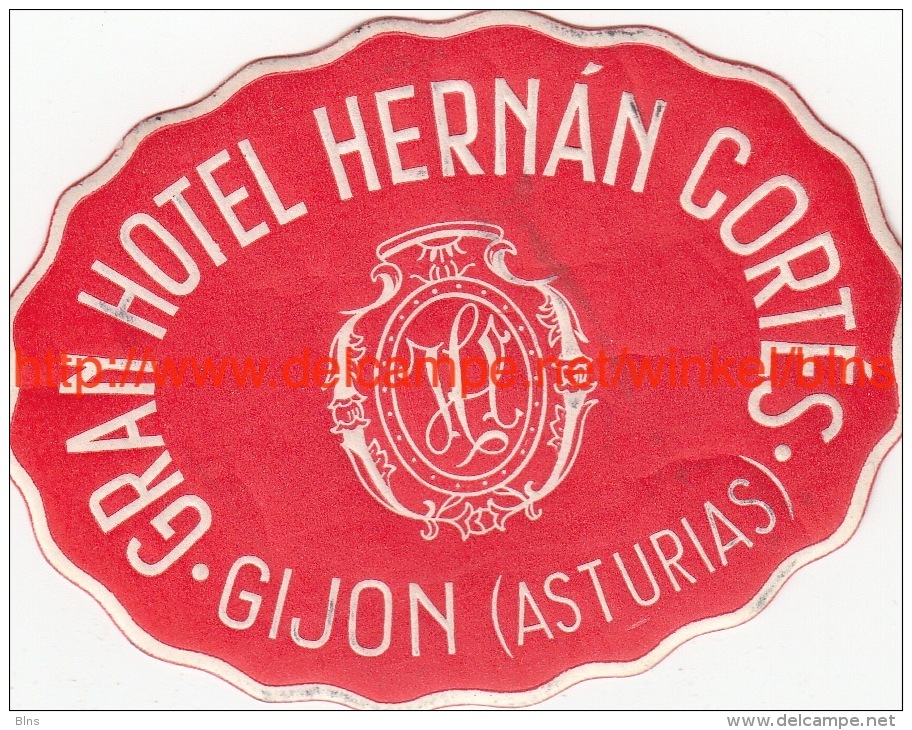 Gran Hotel HernanCortes Gijon Asturias - Etiquettes D'hotels