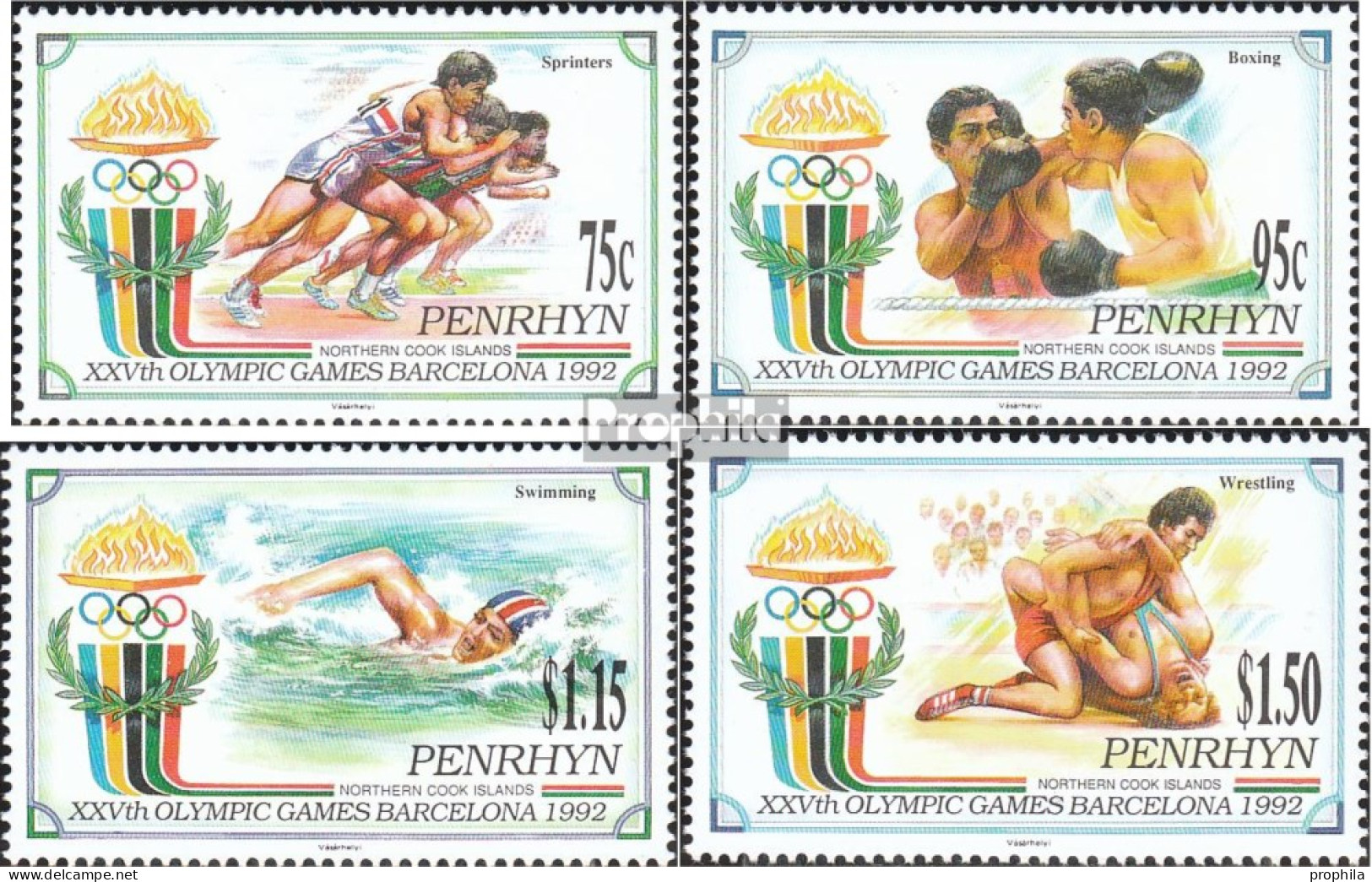 Penrhyn 527-530 (kompl.Ausg.) Postfrisch 1992 Olympische Sommerspiele 92 - Penrhyn