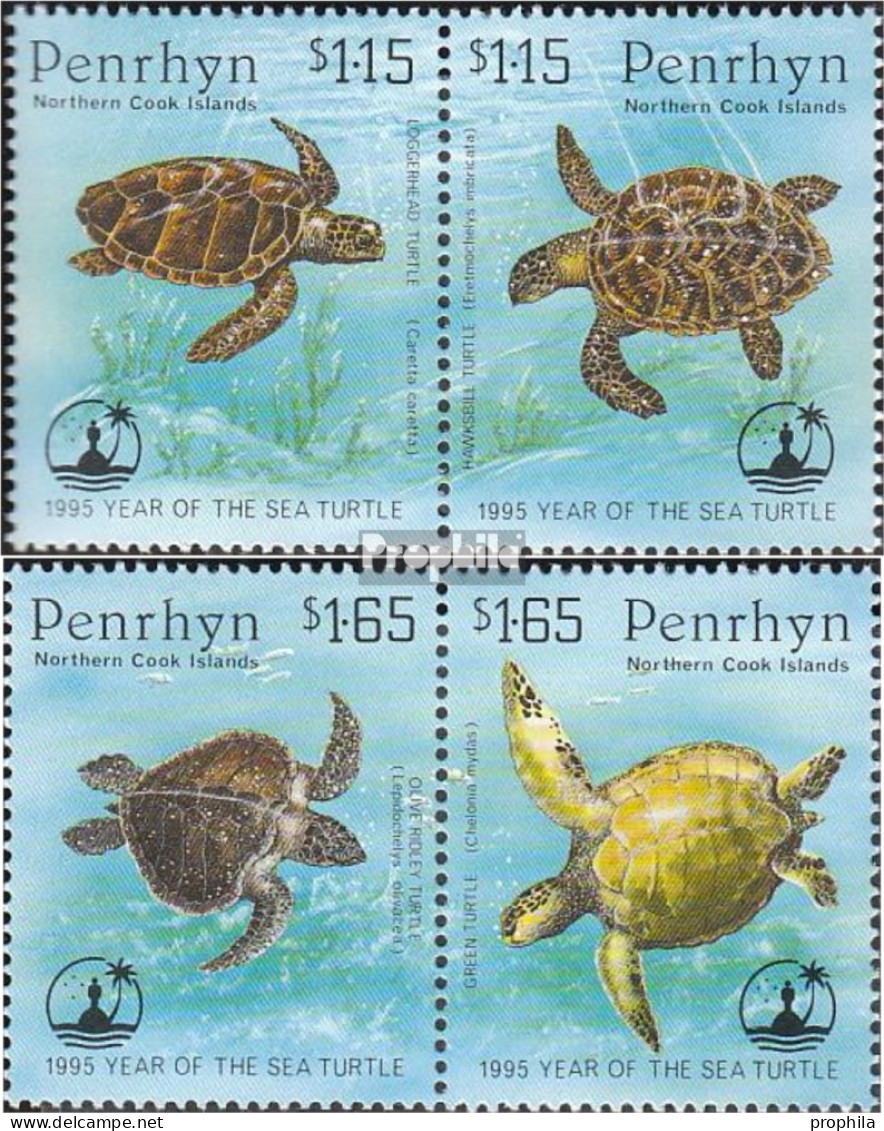 Penrhyn 579-582 Paare (kompl.Ausg.) Postfrisch 1995 Schutz Der Seeschildkröten - Penrhyn