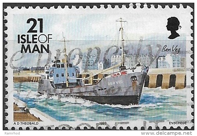 ISLE OF MAN 1993 Ships - 21p. - "Ben Veg" (freighter)  AVU - Isola Di Man
