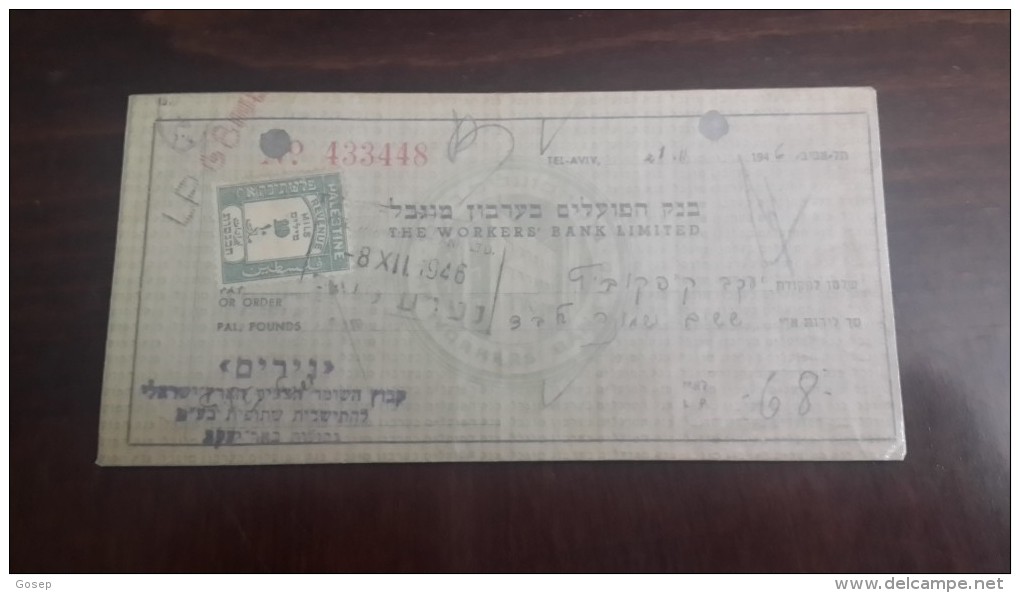 Israel-the Workers Bank Limited-(number Chek-433448)-(68lirot)-1946-(inirim) - Israel