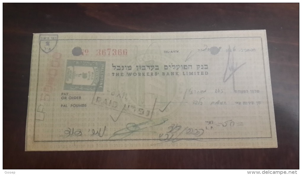 Israel-the Workers Bank Limited-(number Chek-367366)-(50lirot)-1946 - Israël