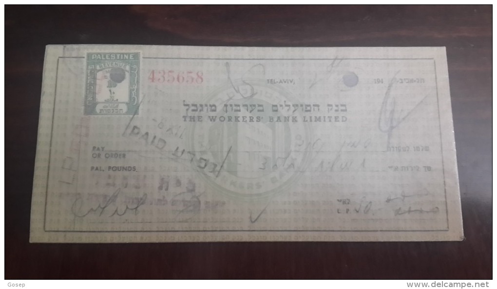 Israel-the Workers Bank Limited-(number Chek-435658)-(50lirot)-1946 - Israel