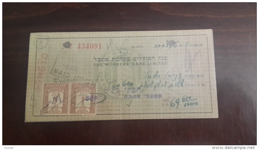 Israel-the Workers Bank Limited-(number Chek-434091)-(69.610lirot)-1946 - Israel