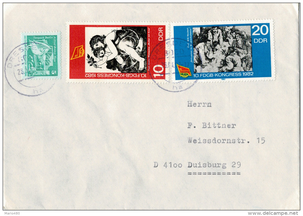 LETTERA  DA   DRESDEN   PER  DUISBURG       (VIAGGIATA) - Other & Unclassified