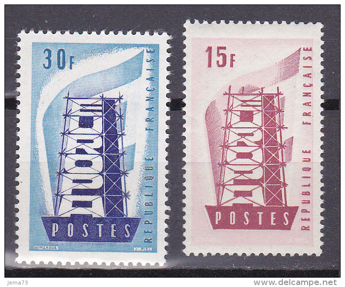 N° 1076 Et 1077 Europa 1956 : Timbres Neuf Sans Charnière Impéccable - Neufs