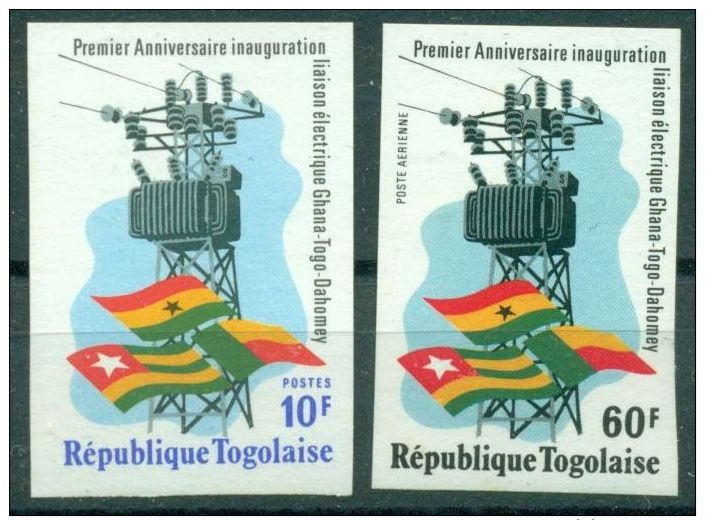 TOGO 1976 1ST ANNIV. OF ELECTRICITY CONN. GHANA &amp; BENIN-FLAG IMP. MNH M02132 - Togo (1960-...)