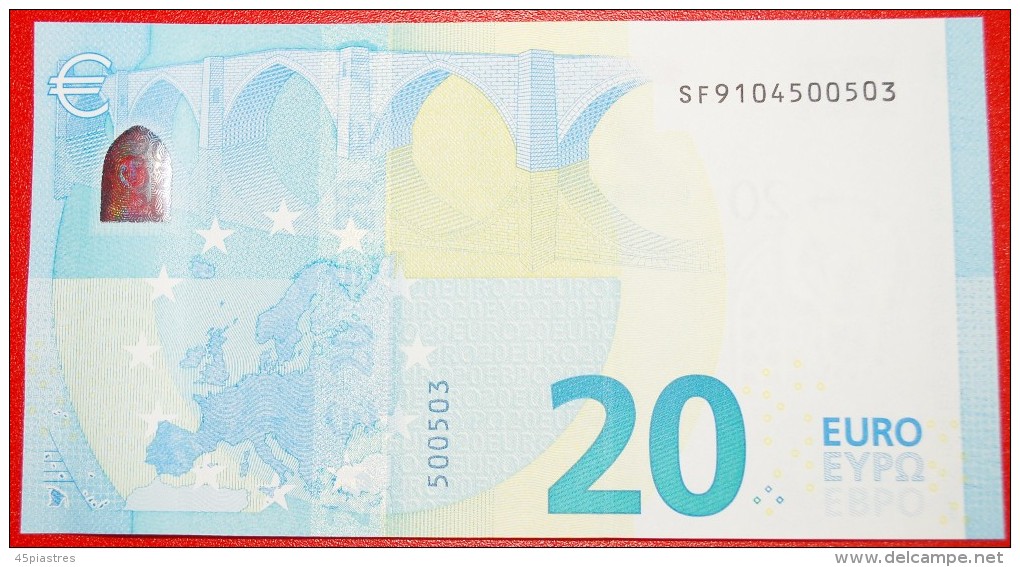 * NEW EUROPE Russian TYPE: ITALY ★ 20 EURO 2015 PREFIX SF S003I1! UNC CRISP!!!  LOW START ★ NO RESERVE! - 20 Euro