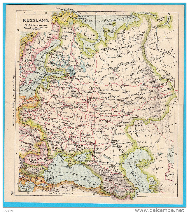 RUSSIA - Original Old Map About 1900.y * Maps Cartes Anciennes Alte Karten Vecchie Mappe * Russie Russland &#1056;&#1086 - Geographical Maps