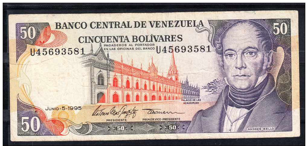 VENEZUELA 1995. 50 BOLIVARES.ANDRES BELLO   MBC    B790 - Venezuela