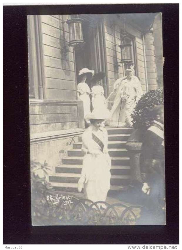 Carte Photo Par Ch. Grieser 1912 La Pricesse ( Adélaïde ) Sortant Du Parlement , La Grand-duchesse Du Luxembourg - Famiglia Reale