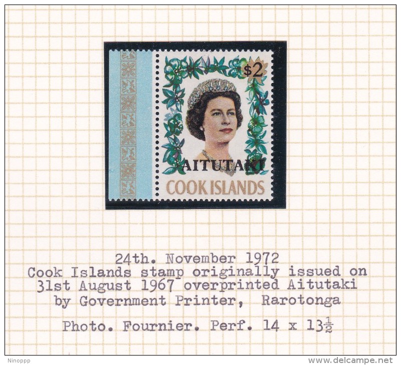 Cook Islands -Aitutaki SG 48 1972 Queen Elizabeth II MNH - Cook