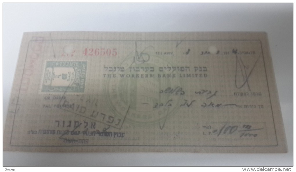 Israel-the Workers Bank Limited-(number Chek-426505)-(100lirot)-1946-kibuuz Almgor - Israël