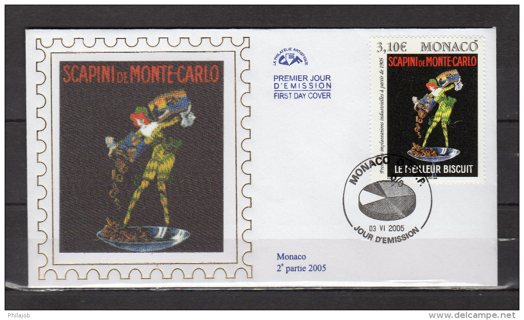 (Faciale = 3.10 €) Env. 1er Jour En Soie De 2005 " AFFICHE : SCAPINI DE MONTE-CARLO... " N° YT 2496. Parfait état. FDC - FDC