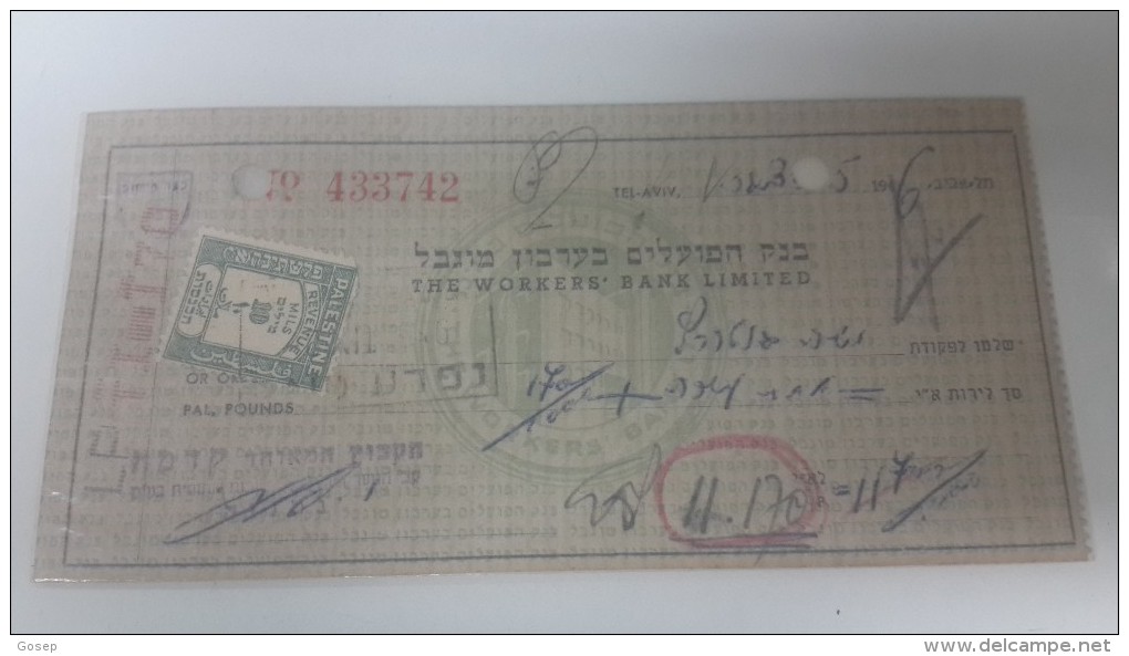 Israel-the Workers Bank Limited-(number Chek-433742)-(117lirot)-1946-kadma - Israel