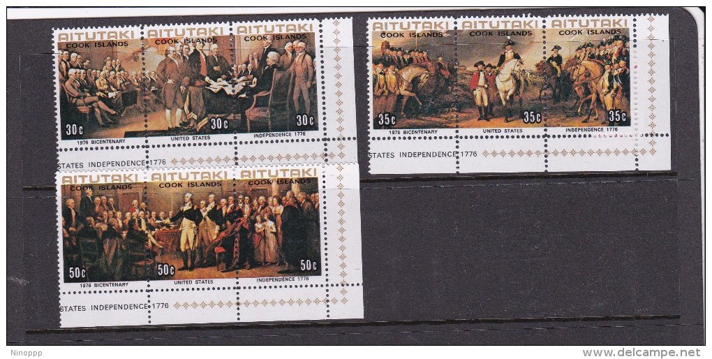 Cook Islands -Aitutaki SG 180-88 1976 Bicentenary Of American Revolution MNH - Cook