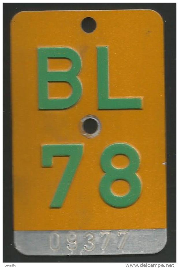 Velonummer Mofanummer Basel Land BL 78 - Plaques D'immatriculation