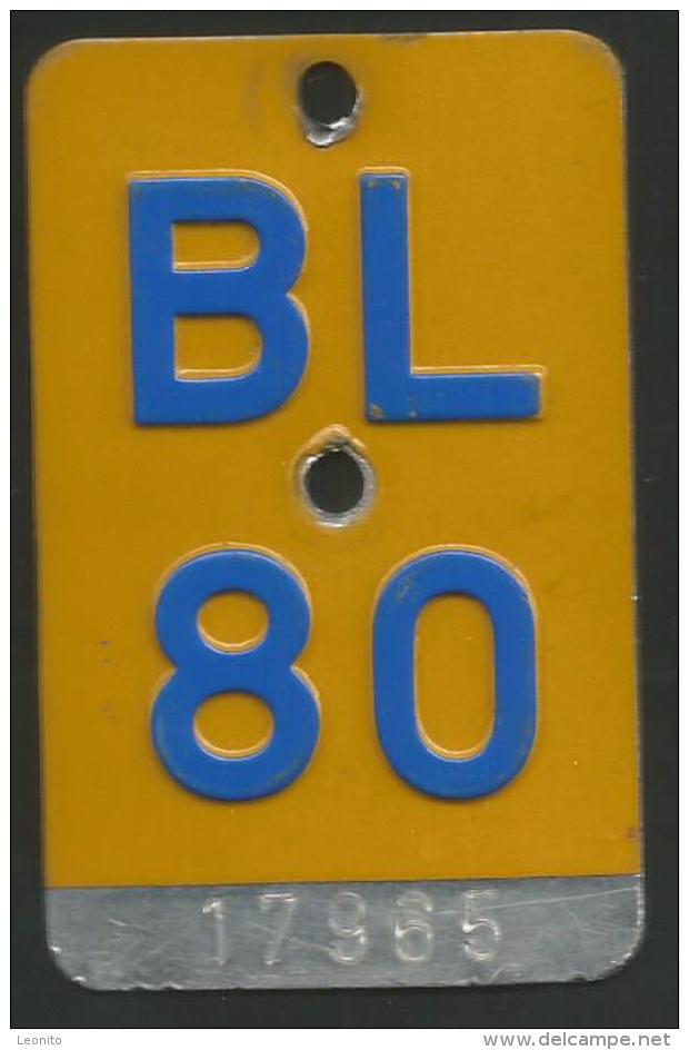 Velonummer Mofanummer Basel Land BL 80 - Plaques D'immatriculation