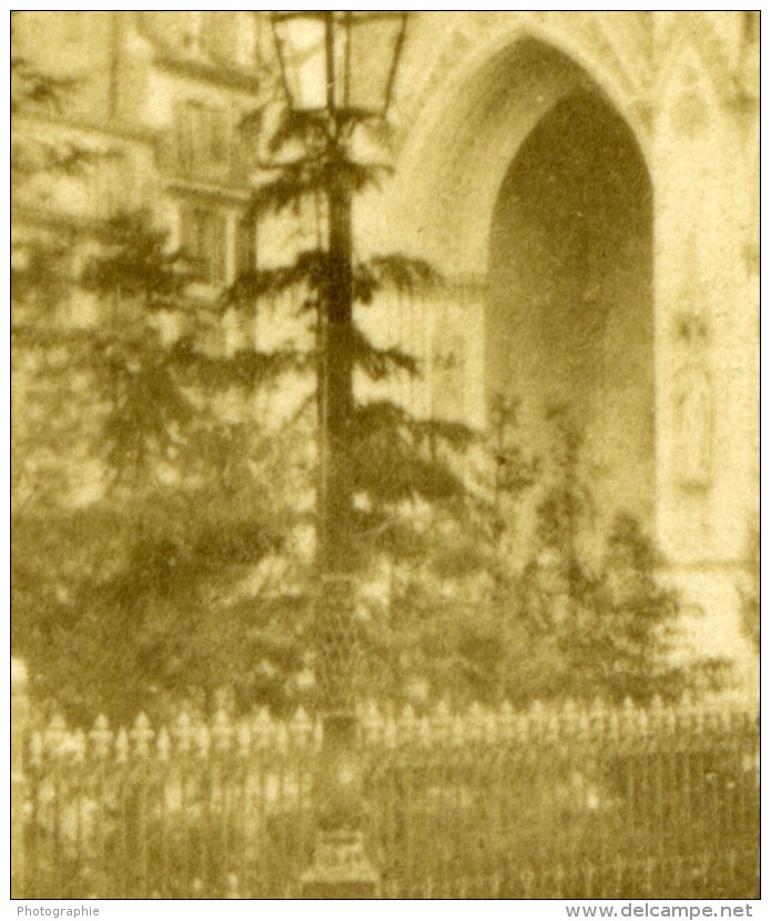 France Paris Basilique Sainte-Clotilde Rue Las Cases Ancienne CDV Photo 1870 - Old (before 1900)