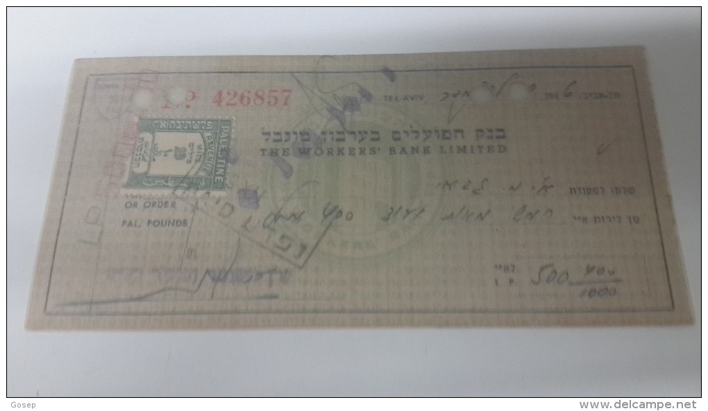 Israel-the Workers Bank Limited-(number Chek-426857)-(500lirot)-1946 - Israel