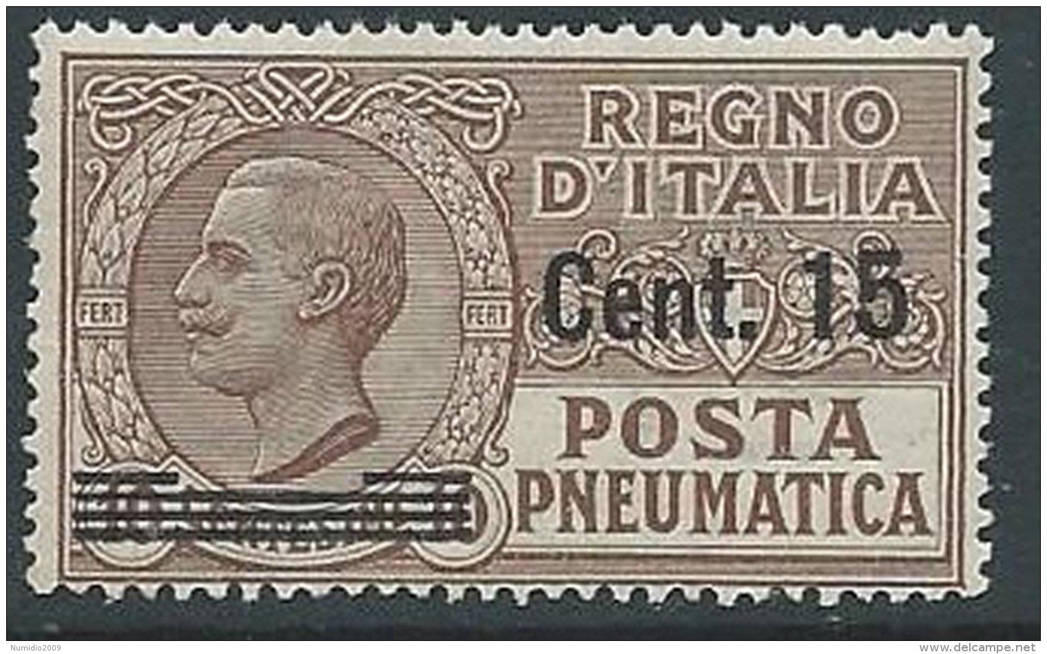 1924-25 REGNO POSTA PNEUMATICA SOPRASTAMPATO 15 SU 10 CENT MNH ** - G233 - Correo Neumático