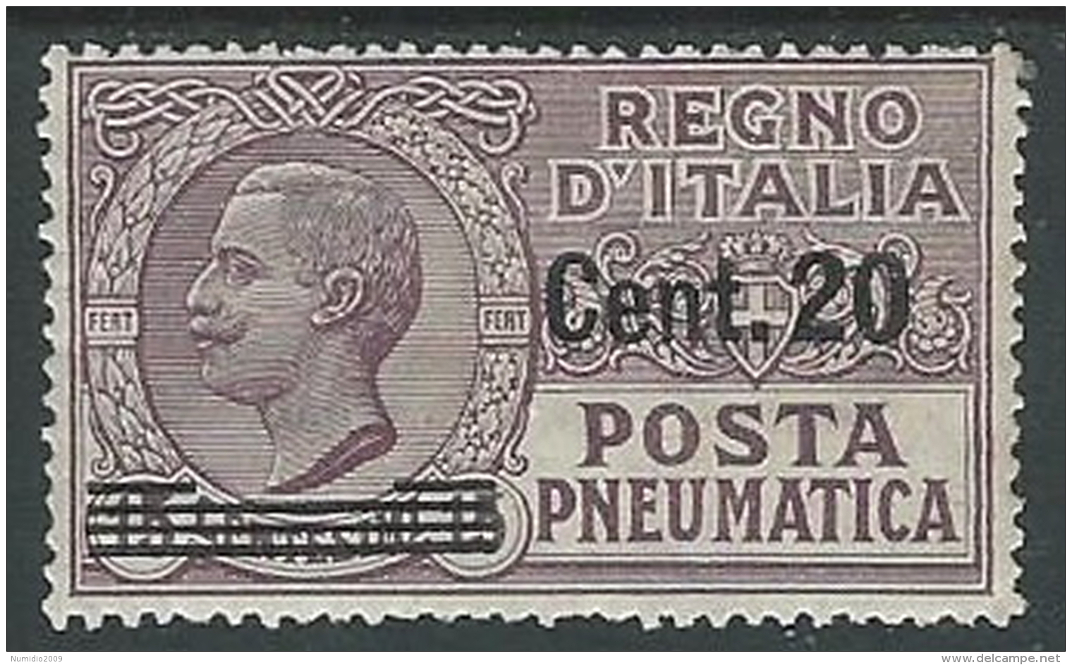 1924-25 REGNO POSTA PNEUMATICA SOPRASTAMPATO 20 SU 15 CENT MH * - G234 - Pneumatische Post