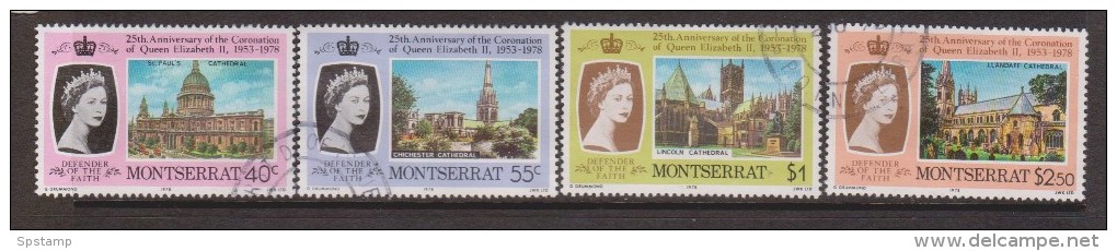 Montserrat 1978 QEII Coronation Anniversary Set 4 FU - Montserrat